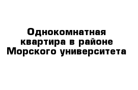 Однокомнатная квартира в районе Морского университета